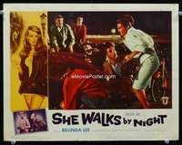 v120 SHE WALKS BY NIGHT movie lobby card #6 '59 German prostitution!