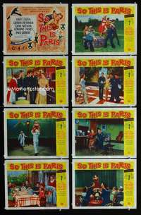 v573 SO THIS IS PARIS 8 movie lobby cards '54 sailor Tony Curtis!