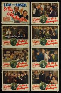 v574 SO THIS IS WASHINGTON 8 movie lobby cards '43 Lum & Abner!