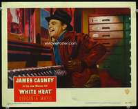 v142 WHITE HEAT movie lobby card #5 '49 James Cagney laughing w/gun!