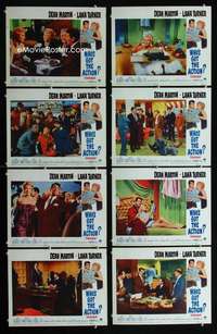 v654 WHO'S GOT THE ACTION 8 movie lobby cards '62 Martin, Lana Turner