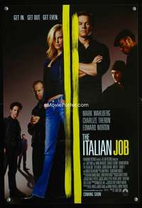 w138 ITALIAN JOB special advance movie poster '03 Wahlberg, Theron