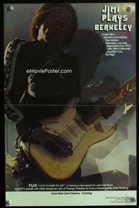 w139 JIMI PLAYS BERKELEY special poster '73 Hendrix