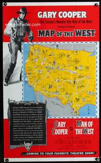 w180 MAN OF THE WEST special movie poster '58 Gary Cooper