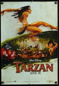 w192 TARZAN special advance movie poster '99 Disney jungle image!