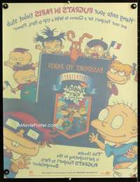w187 RUGRATS PASSPORT TO PARIS SWEEPSTAKES static cling movie poster '00