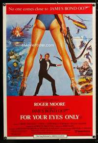 y319 FOR YOUR EYES ONLY Aust one-sheet movie poster '81 Moore as James Bond!