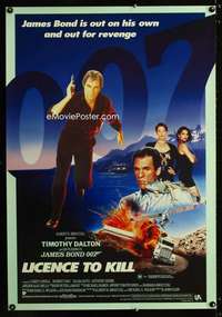 y328 LICENCE TO KILL Aust one-sheet movie poster '89 Dalton as James Bond!