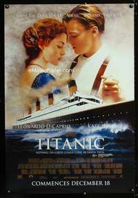 y336 TITANIC advance Aust one-sheet movie poster '97 DiCaprio, Kate Winslet