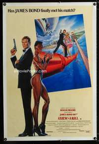 y338 VIEW TO A KILL Aust one-sheet movie poster '85 Moore as James Bond!
