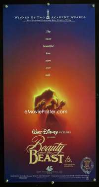 y343 BEAUTY & THE BEAST Aust daybill movie poster '91 Disney classic