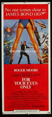 y350 FOR YOUR EYES ONLY Aust daybill movie poster '81 Moore as Bond!