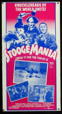 y366 STOOGEMANIA Aust daybill movie poster '85 Moe, Larry, Curly!