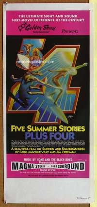 y340 5 SUMMER STORIES PLUS 4 Aust daybill movie poster '72 surfing!