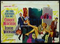 y528 ANY WEDNESDAY Belgian movie poster '66 Jane Fonda, Ray artwork!