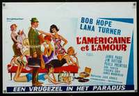 y532 BACHELOR IN PARADISE Belgian movie poster '61 Hope, Lana Turner