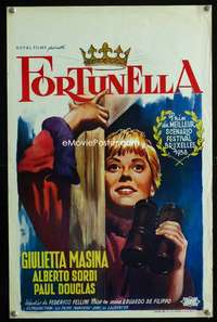 y560 FORTUNELLA Belgian movie poster '57 Giulietta Masina, Wik art!