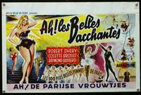 y562 FRENCH PEEK-A-BOO Belgian movie poster '54 strip-tease girls!