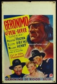 y564 GERONIMO Belgian movie poster '39 Foster, Native Americans!