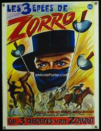 y610 SWORD OF ZORRO Belgian movie poster '63 masked Guy Stockwell!