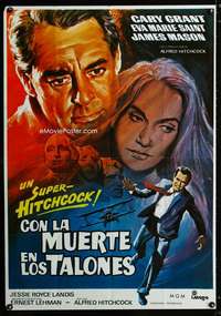 y031 NORTH BY NORTHWEST Spanish movie poster R80 Cary Grant, Hitchcock