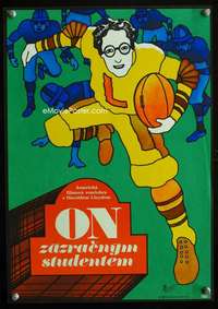 y184 FRESHMAN Czech 11x16 movie poster '77 Hlavaty football art!