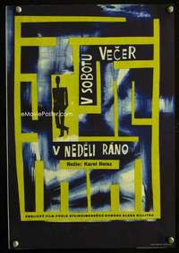 y200 SATURDAY NIGHT & SUNDAY MORNING Czech 11x16 movie poster '61