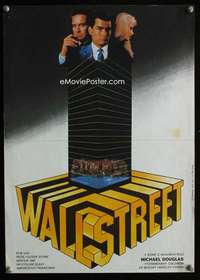y207 WALL STREET Czech 12x17 movie poster '87 Douglas, Sheen, Hannah