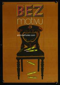 y234 WITHOUT APPARENT MOTIVE Czech 23x33 movie poster '71 Ziegler art