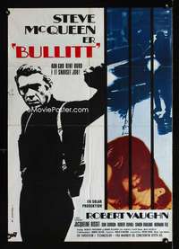 y086 BULLITT Danish movie poster '69 Steve McQueen, W. Scharl art!
