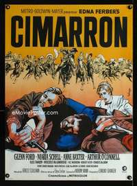 y087 CIMARRON Danish movie poster '60 Anthony Mann, K. Wenzel art!