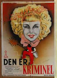 y089 GENERAL HOUSECLEANING Danish movie poster '35 cool artwork!