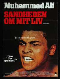 y090 GREATEST Danish movie poster '77 Muhammad Ali boxing biography!
