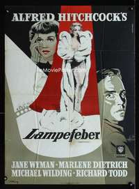 y093 STAGE FRIGHT Danish movie poster R60s Stilling art of Dietrich!