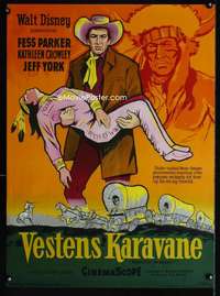 y096 WESTWARD HO THE WAGONS Danish movie poster '57 Stilliug artwork!