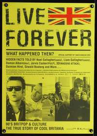 y043 LIVE FOREVER yellow style English 20x28 movie poster '03 music!