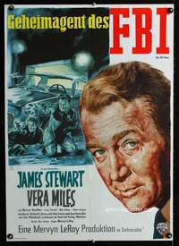 y139 FBI STORY German movie poster '59 Rolf Goetze art of Stewart!