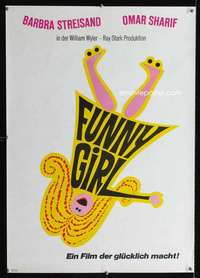 y142 FUNNY GIRL German movie poster '69 Barbra Streisand, Wyler