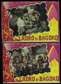 y122 THIEF OF BAGDAD 2 Italian photobustas movie poster '40s Veidt,Sabu
