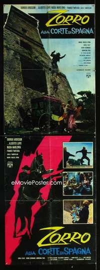 y125 ZORRO IN THE COURT OF SPAIN 2 Italian lrg photobustas movie poster '62