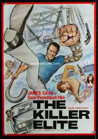 y468 KILLER ELITE Japanese movie poster '75 great art of James Caan!