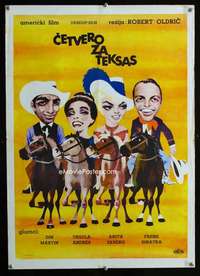 y623 4 FOR TEXAS Yugoslavian movie poster '64 Sinatra, Dean Martin