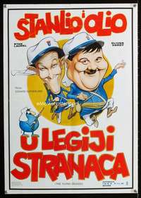y640 FLYING DEUCES Yugoslavian movie poster R78 Laurel & Hardy