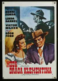 y661 MY DARLING CLEMENTINE Yugoslavian movie poster '50s John Ford