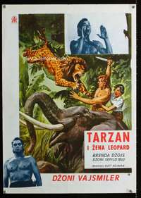 y681 TARZAN & THE LEOPARD WOMAN Yugoslavian movie poster '60s
