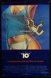 a003 '10'  no border style one-sheet movie poster '79 Dudley Moore, sexy Bo Derek!