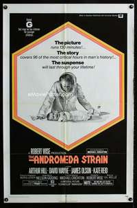 a010 ANDROMEDA STRAIN one-sheet movie poster '71 Michael Crichton, Wise