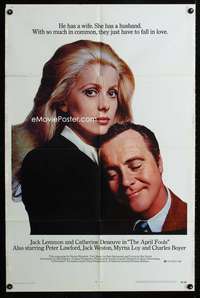 a014 APRIL FOOLS one-sheet movie poster '69 Jack Lemmon, Catherine Deneuve