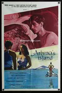 a019 ARTUROS ISLAND one-sheet movie poster '62 in love with his stepmom!