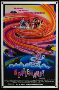 a028 BEATLEMANIA one-sheet movie poster '81 great artwork of The Beatles!